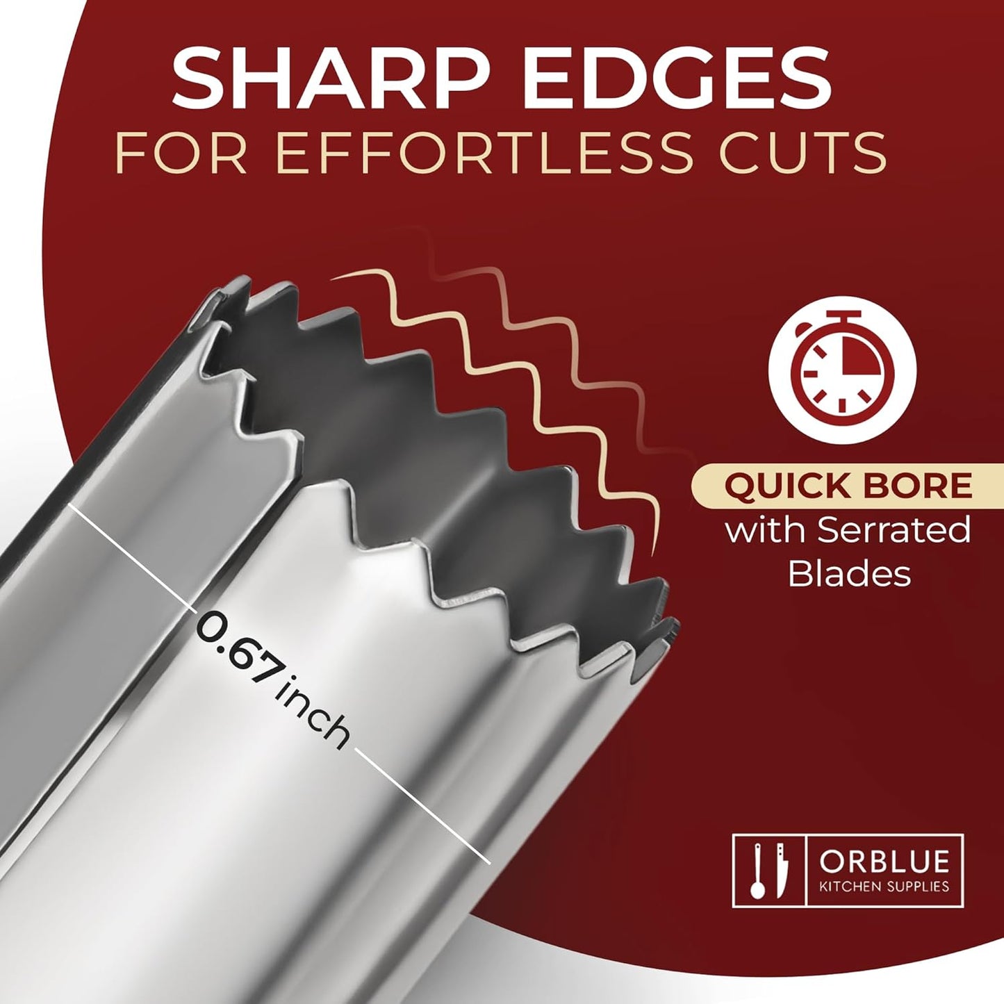 Apple Corer Tool, Heavy Duty Stainless Steel Fruit Core Extractor | Dishwasher Safe, Ergonomic Handle, Sharp Serrated Blade, Comfortable Grip, Cores in Seconds, Food-Grade Steel, Black