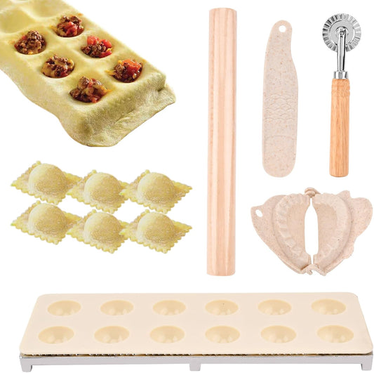 5 Pieces Ravioli Mold Set,for Ravioli Press Mold Pasta Making Tools
