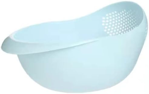 Rice Sieve Plastic Colander Kitchen Drain Basket with Handles Rice Bowl Strainer Strainer Basket Sink Drain Kitchen Tools (green)