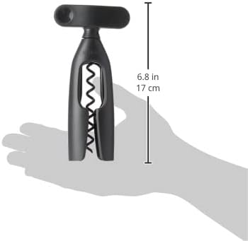 Brabantia Tasty+ Wine Bottle Opener Corkscrew (Dark Gray) Easy To Use, Safe Enclosed Spiral, Extra Large Turning Handle
