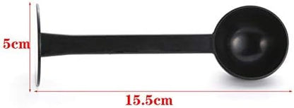 2 In 1 Measurement Coffee Bean Spoon Tamping Coffee Measuring Spoon Espresso Machine Powder Spoon Coffee Kitchen Tool, Black, 001, 15.5x5x5cm
