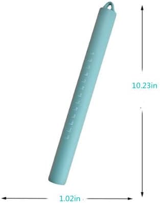 Small stainless Steel Inner Core Silicone Rolling Pin Non-stick Dough Roller (Green)