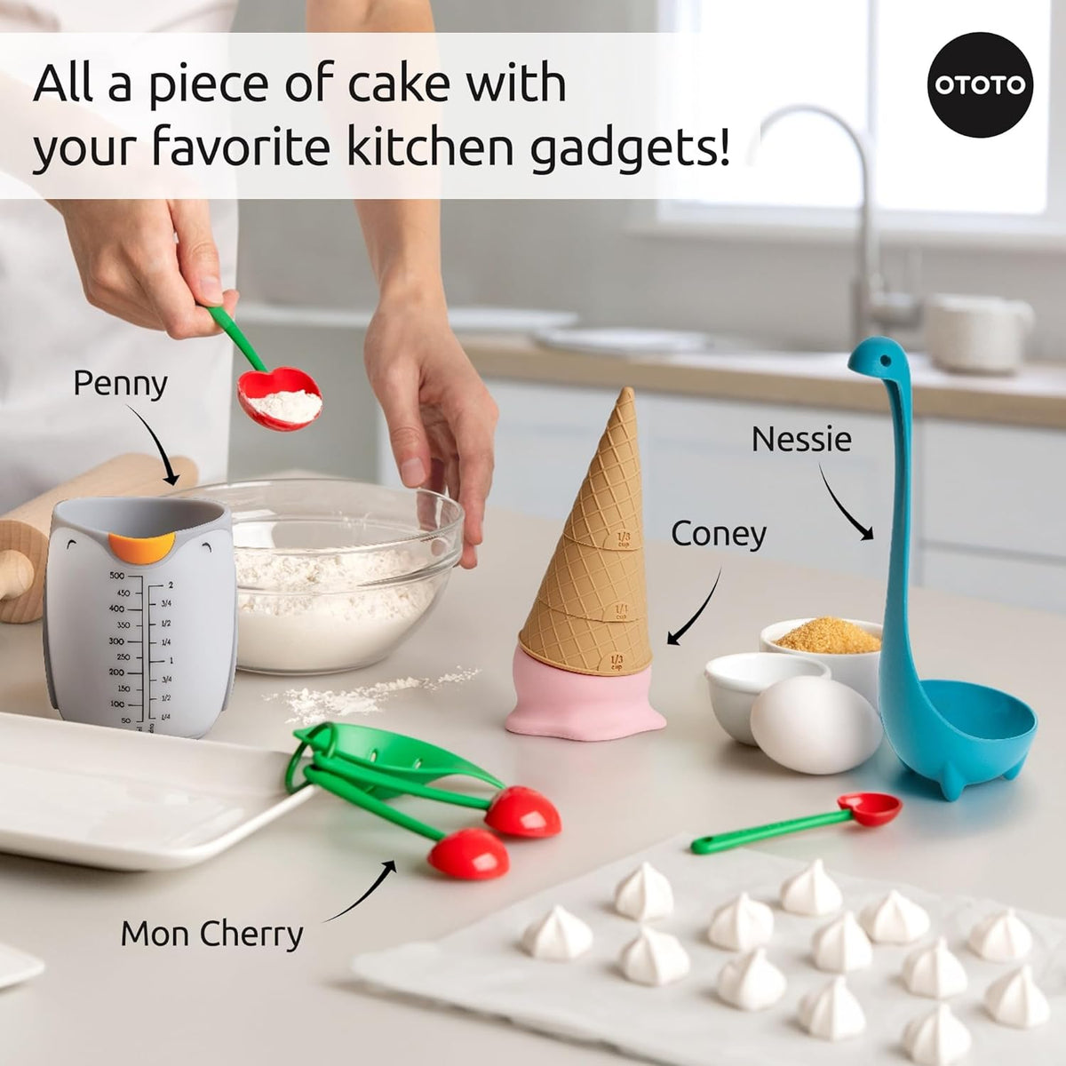 Measuring Spoons Set - Teaspoons for Dry & Liquid Ingredients, BPA-free & Dishwasher Safe, Funny Gifts, Baking Accessories, Unique Kitchen Gadgets (Shelly)