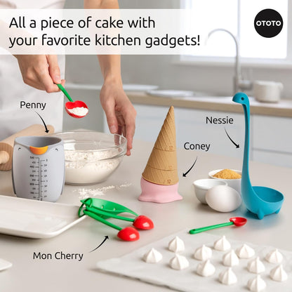 Measuring Spoons Set - Teaspoons for Dry & Liquid Ingredients, BPA-free & Dishwasher Safe, Funny Gifts, Baking Accessories, Unique Kitchen Gadgets (Shelly)