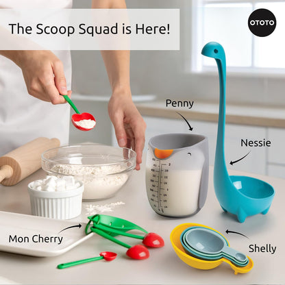 Measuring Spoons Set - Teaspoons for Dry & Liquid Ingredients, BPA-free & Dishwasher Safe, Funny Gifts, Baking Accessories, Unique Kitchen Gadgets (Shelly)