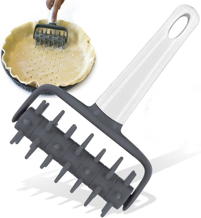 Pizza Pie Dough Roller Docker,Dough Blistering Killer,Pastry Pie Needle Wheels Cutter,Pizza Hole Puncher(180x118mm)