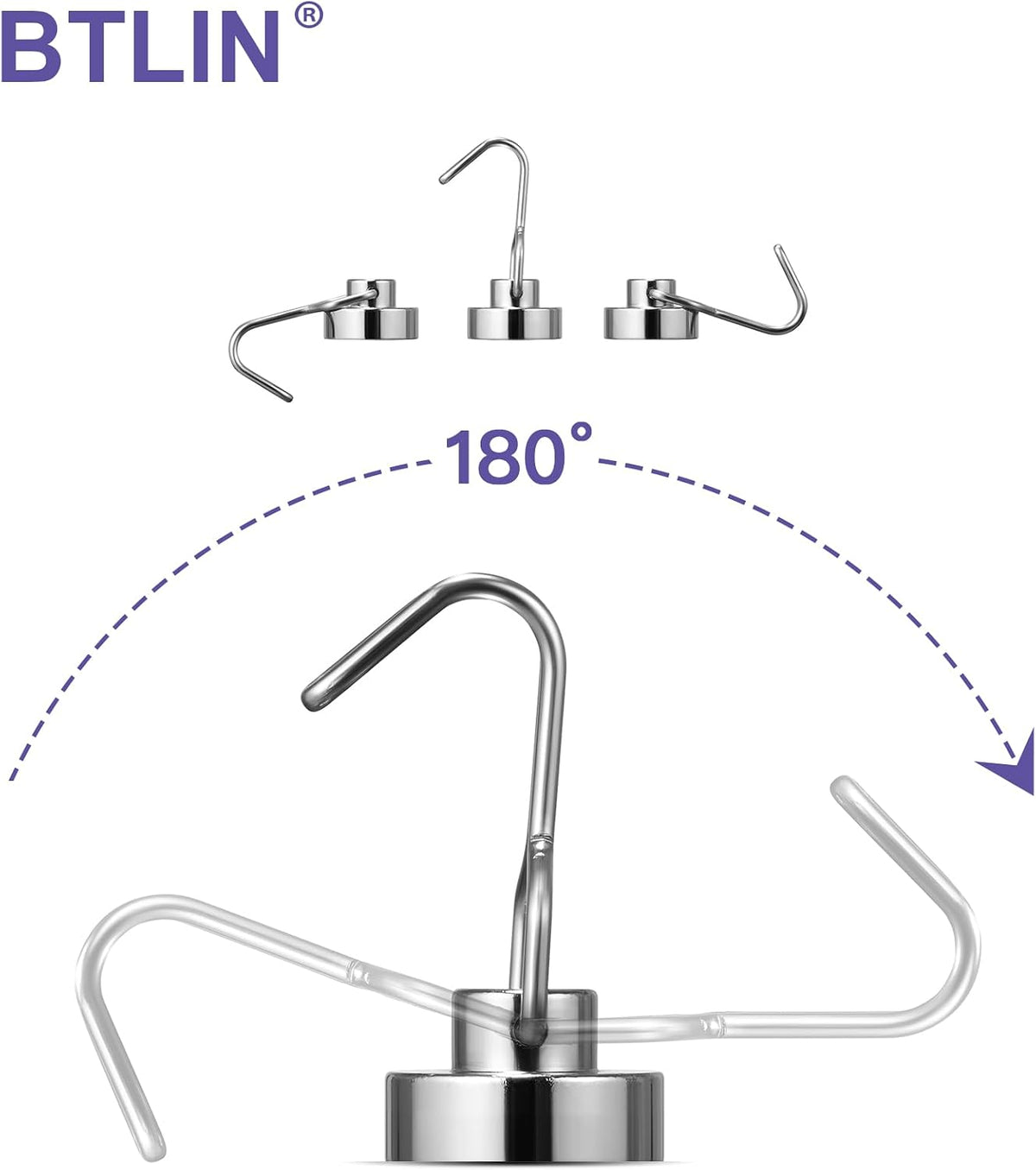 Mini Magnetic Hooks, Strong Neodymium Magnet with Small Hook