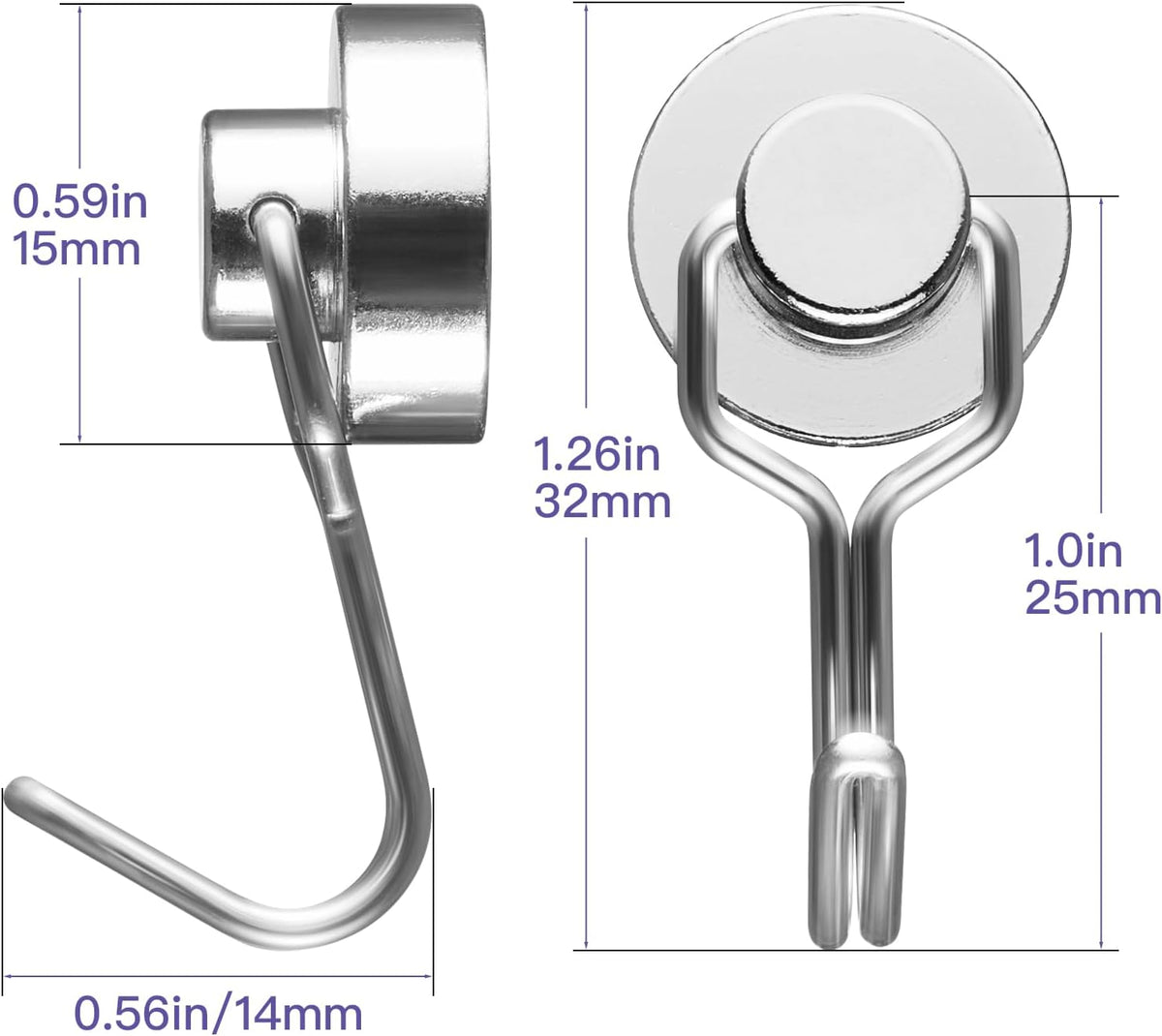 Mini Magnetic Hooks, Strong Neodymium Magnet with Small Hook