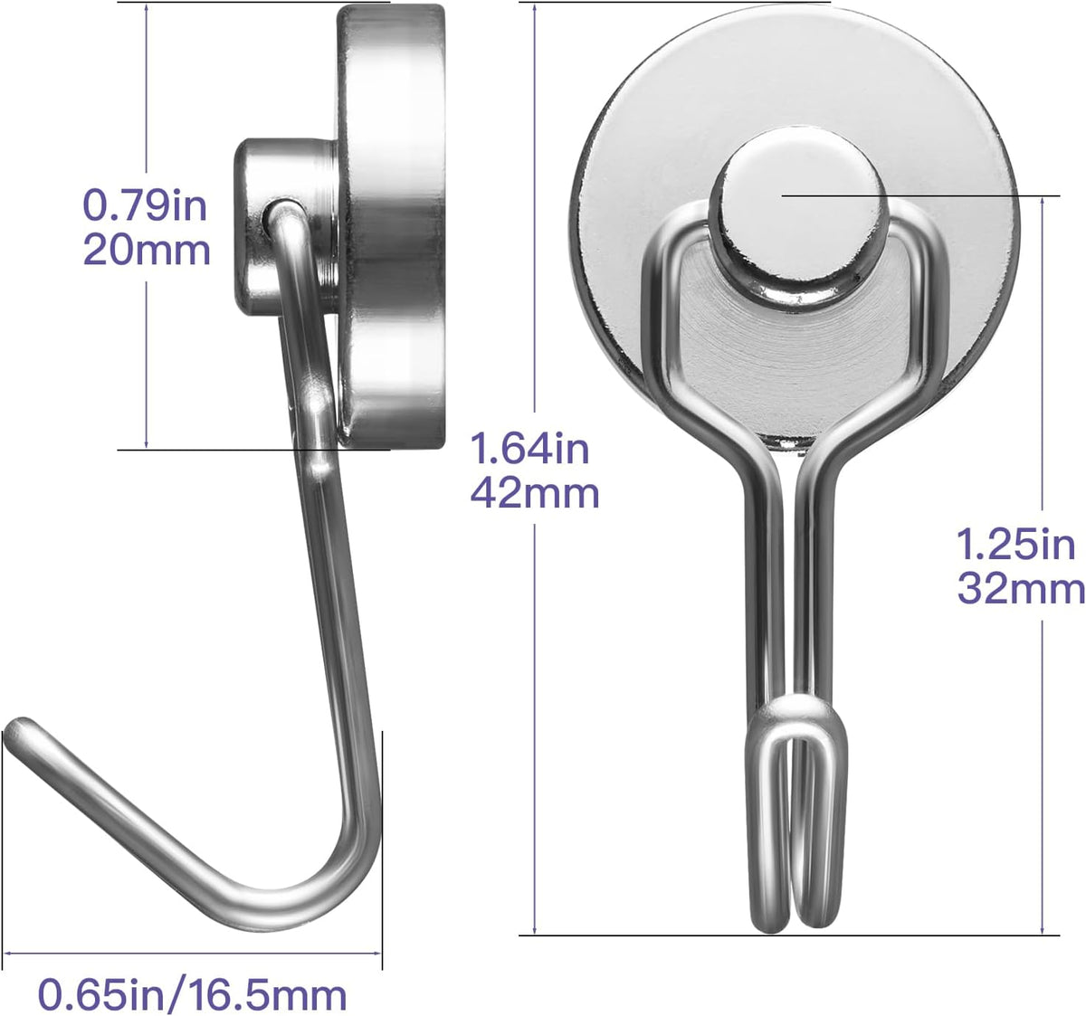 Mini Magnetic Hooks, Strong Neodymium Magnet with Small Hook
