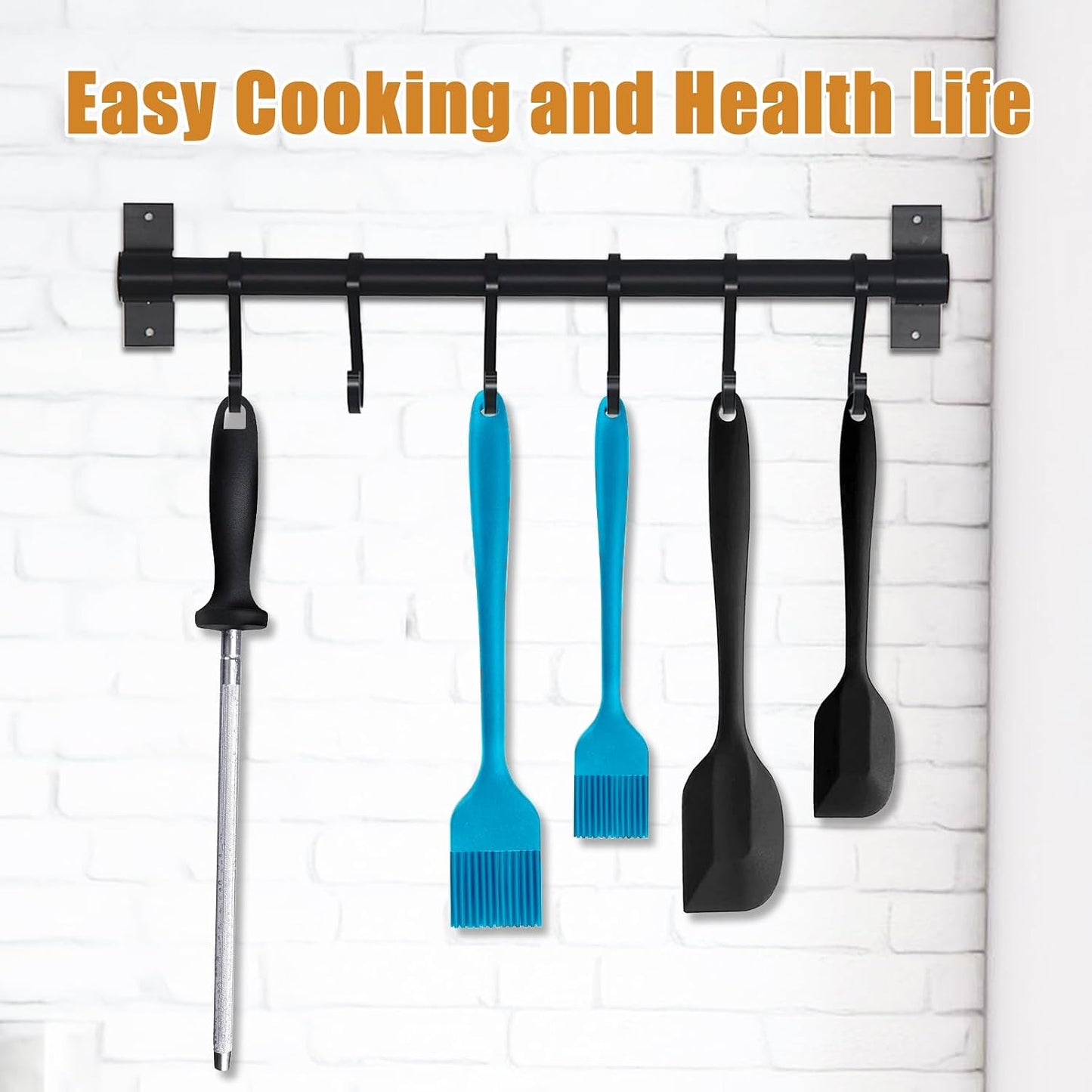 Silicone Basting Brush for Cooking 2 Pcs Pastry Brush for Grilling,Oil,BBQ,Meat,Sauce,Baking (Black)
