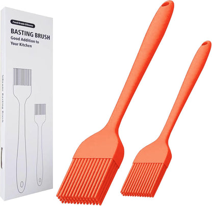 Silicone Basting Brush for Cooking 2 Pcs Pastry Brush for Grilling,Oil,BBQ,Meat,Sauce,Baking (Black)