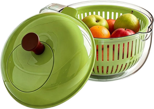 Salad Spinner, Salad Washer And Spinner, Fruit And Vegetable Washer & Dryer, Lettuce Spinners With Vegetable Washing Basket, Fruit Washing Bowl, Easy-Clean Kitchen Gadget For Greens