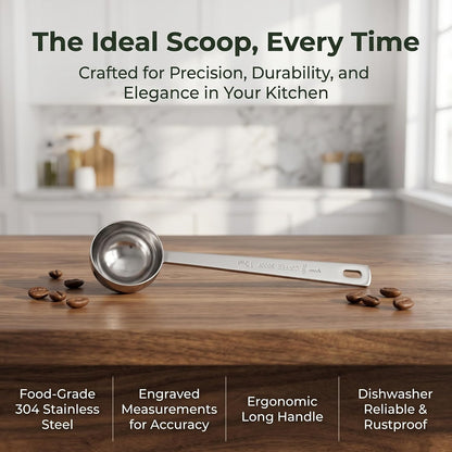 9 Pack Coffee Scoop, 304 Stainless Steel Coffee Measuring Scoop 1 Tablespoon, Long Handle Spoon for Coffee, Milk Powder, Fruit Powder