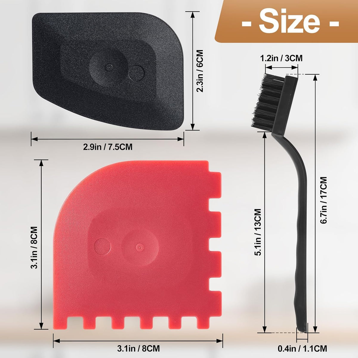 Food Grade Plastic Dough & Bowl Scraper 3 Pack Set