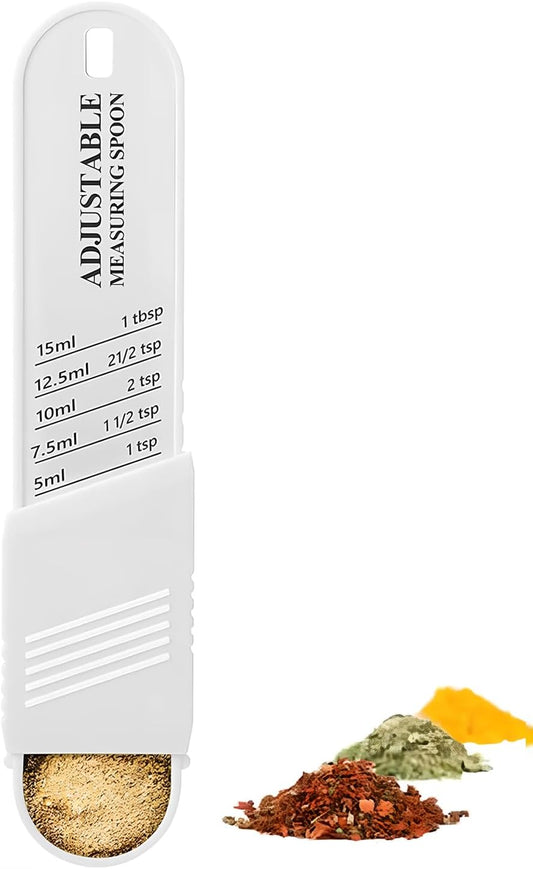 Adjustable Measuring Spoon for Baking,Cooking（White）