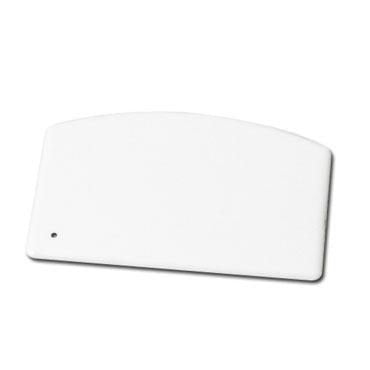 PDS-5 White 2-Piece 5-1/2" X 3-3/4" Plastic Dough Scraper-PDS-5
