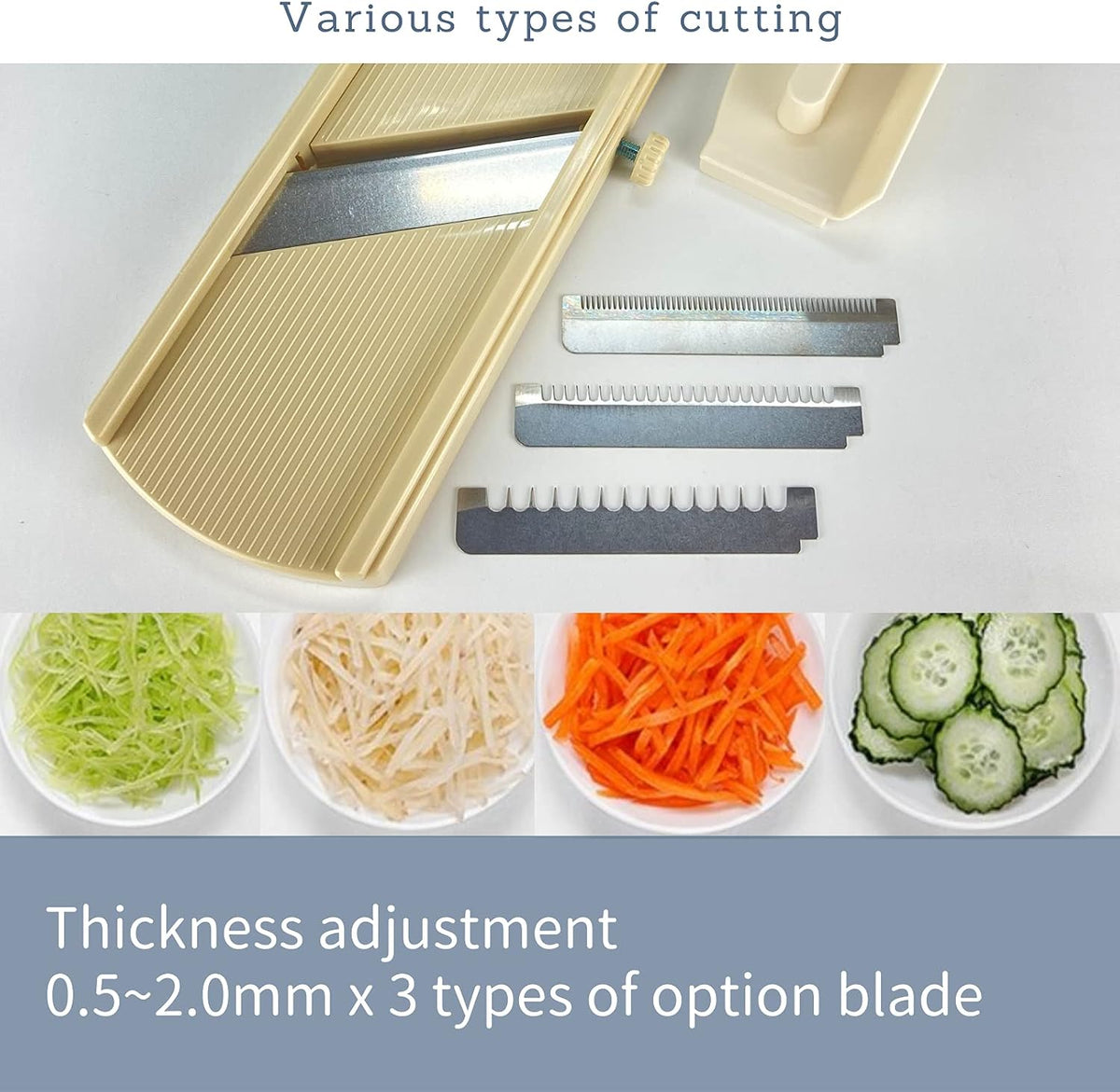 Mandoline Slicer for Vegetable, Fruit [Made in Japan] Kitchen Peelers Japanese Stainless Steel Blade