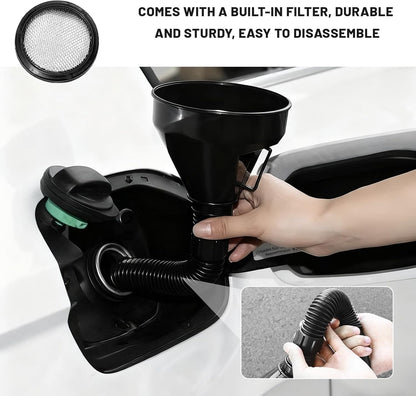 19PCS Automotive Funnel Set & Gas Can Spout Replacement, Plastic Long Neck Oil Funnel Wide Mouth Funnels, Transmission Funnels Spouts Set for Filling Gasoline Oil Coolant