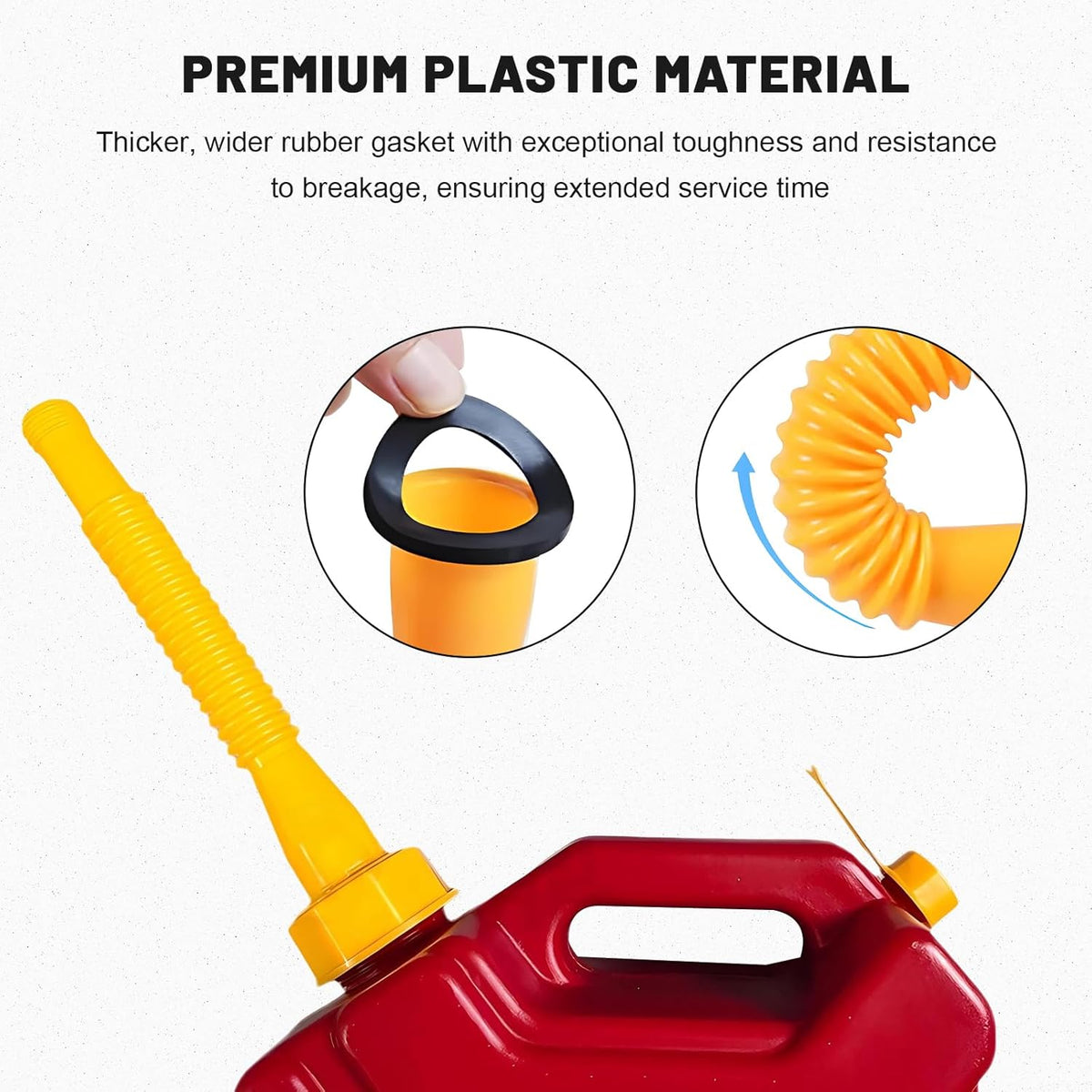 19PCS Automotive Funnel Set & Gas Can Spout Replacement, Plastic Long Neck Oil Funnel Wide Mouth Funnels, Transmission Funnels Spouts Set for Filling Gasoline Oil Coolant