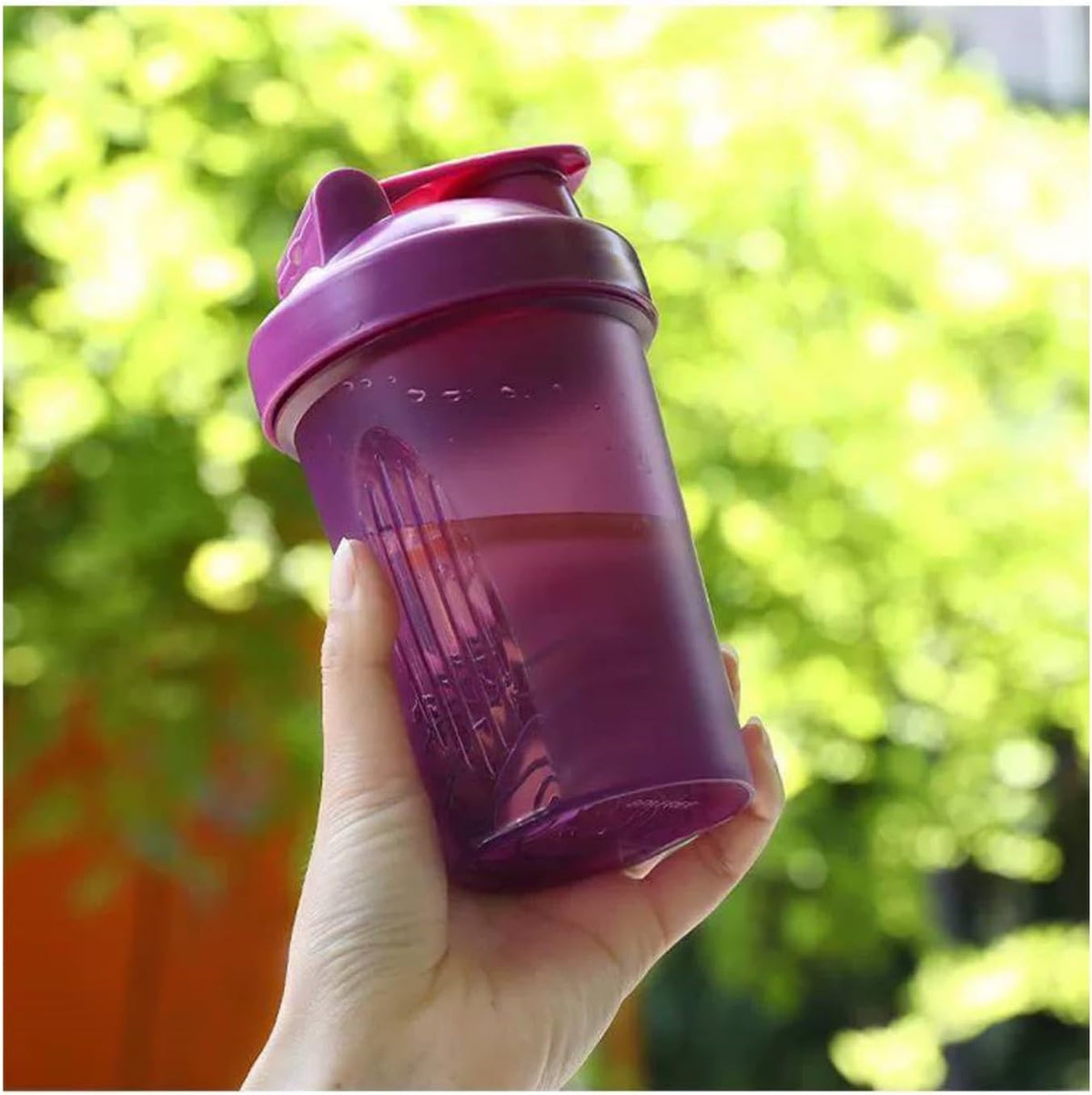 Protein Shaker Bottle 400ML/16Oz w. Shaker Ball for Protein Shake, Shaker Bottle with Mixing Ball, Leak-Proof, BPA-Free, for Gym, Workout, Juice Mixer (Green/Clear, 16Oz-400ML-1Bottle)