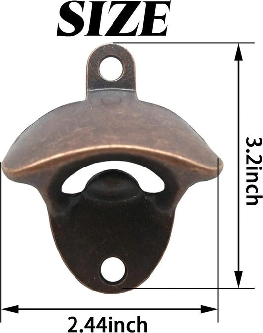 12PCS Wall Mounted Bottle Opener Vintage Beer Bottle Opener Suitable for Bars KTV Hotels Homes（Red Bronze）