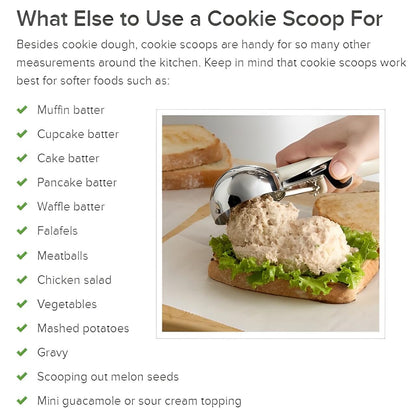 #6 5/8-Cup Stainless Steel Cookie Dough Scoop | 5.33-Ounce