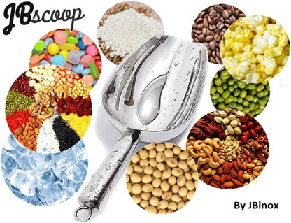 Stainless Steel Ice Scoop, Small Metal Food Candy Scoop for Kitchen Bar Party Wedding - 6 Oz