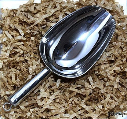 Stainless Steel Ice Scoop, Small Metal Food Candy Scoop for Kitchen Bar Party Wedding - 6 Oz
