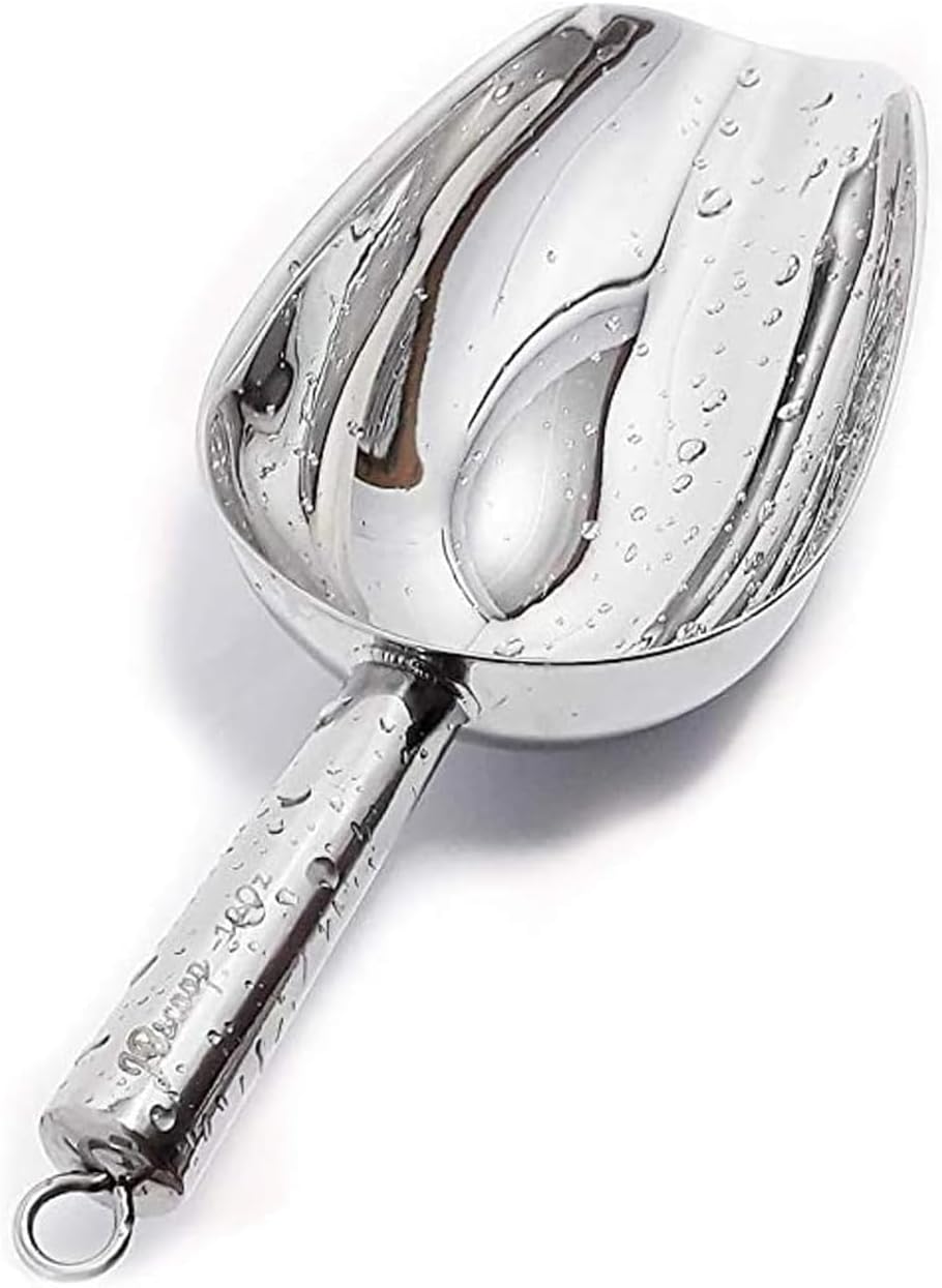 Stainless Steel Ice Scoop, Small Metal Food Candy Scoop for Kitchen Bar Party Wedding - 6 Oz