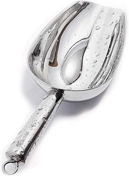 Stainless Steel Ice Scoop, Small Metal Food Candy Scoop for Kitchen Bar Party Wedding - 6 Oz