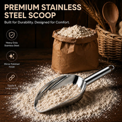 Stainless Steel Ice Scoop, Small Metal Food Candy Scoop for Kitchen Bar Party Wedding - 6 Oz