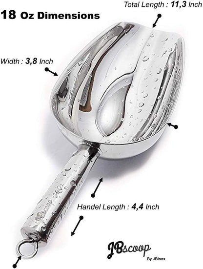 Stainless Steel Ice Scoop, Small Metal Food Candy Scoop for Kitchen Bar Party Wedding - 6 Oz