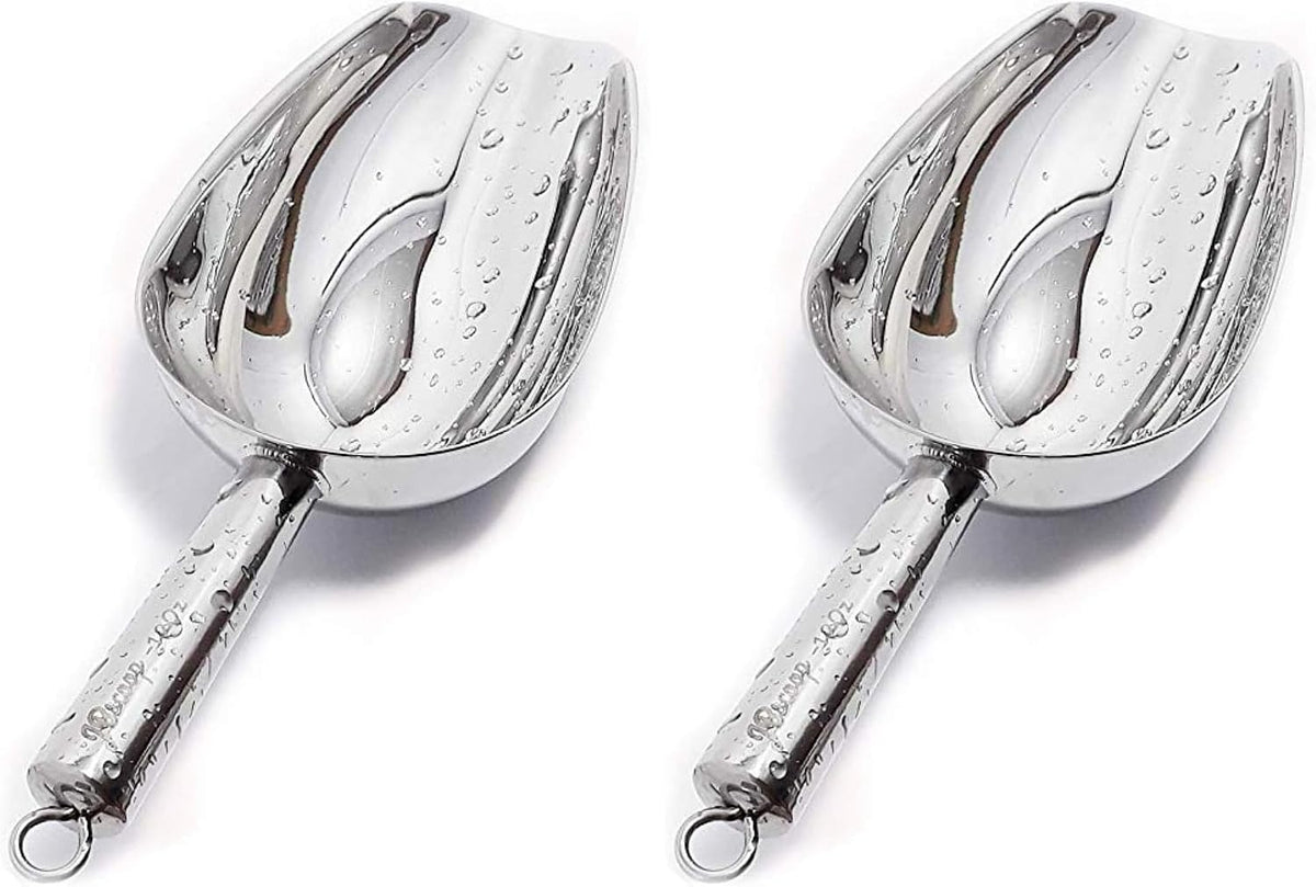 Stainless Steel Ice Scoop, Small Metal Food Candy Scoop for Kitchen Bar Party Wedding - 6 Oz