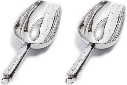 Stainless Steel Ice Scoop, Small Metal Food Candy Scoop for Kitchen Bar Party Wedding - 6 Oz