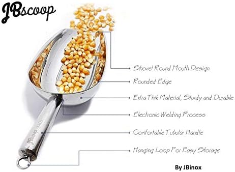 Stainless Steel Ice Scoop, Small Metal Food Candy Scoop for Kitchen Bar Party Wedding - 6 Oz