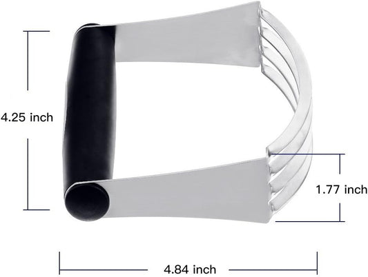 Pastry Cutter Stainless Steel, Kitchen Professional Baking Dough Blender with Heavy Duty Blades & Soft Rubber Grip