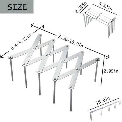 Adjustable Pot Lid Organizers, Dish Rack to Store Houseware, Plate Rack While Cooking, Kitchen Cabinet Pantry Pan and Pot Lid Organizer Rack Holder,4 sectional, 1Pcs