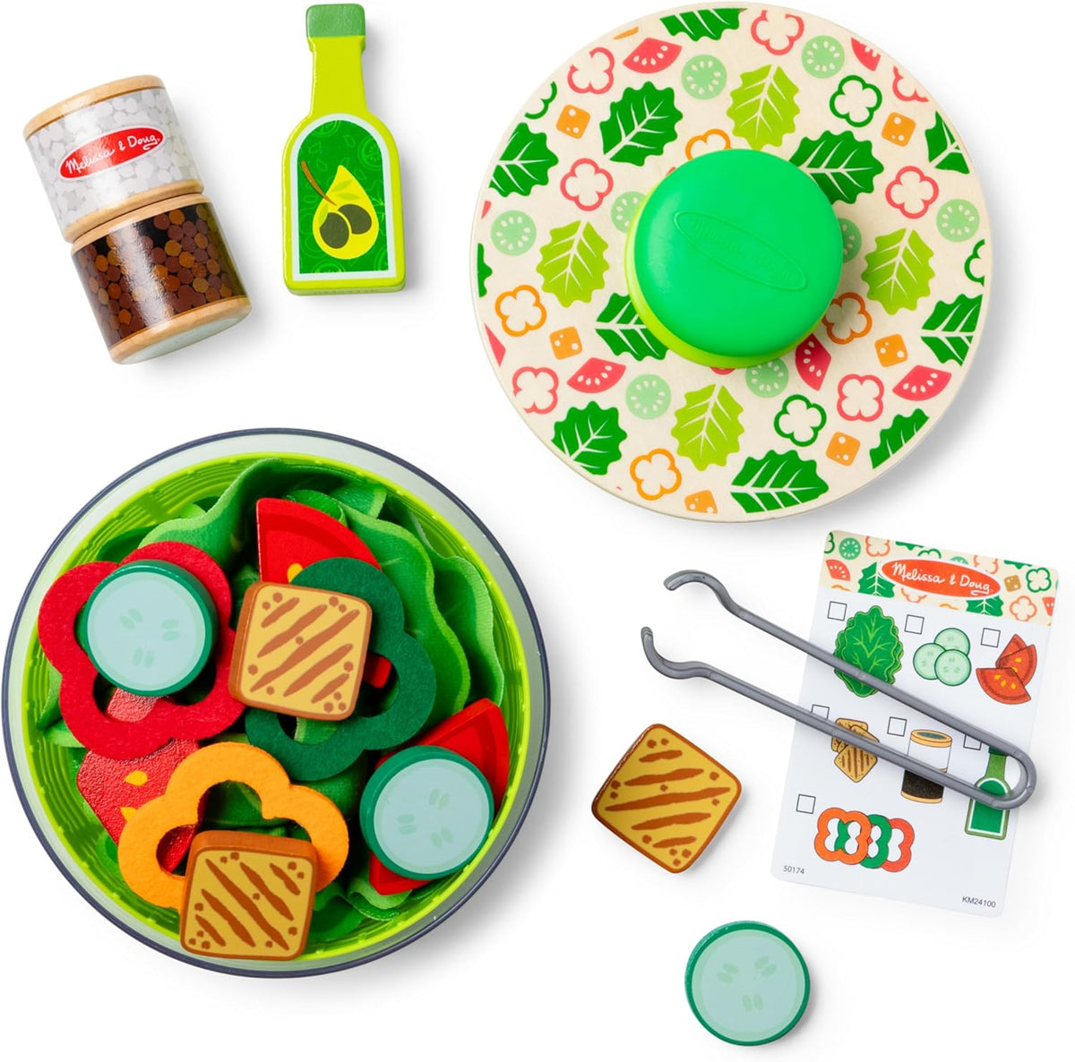 Melissa & Doug Salad Spinner 28-Piece Play Kitchen Toy