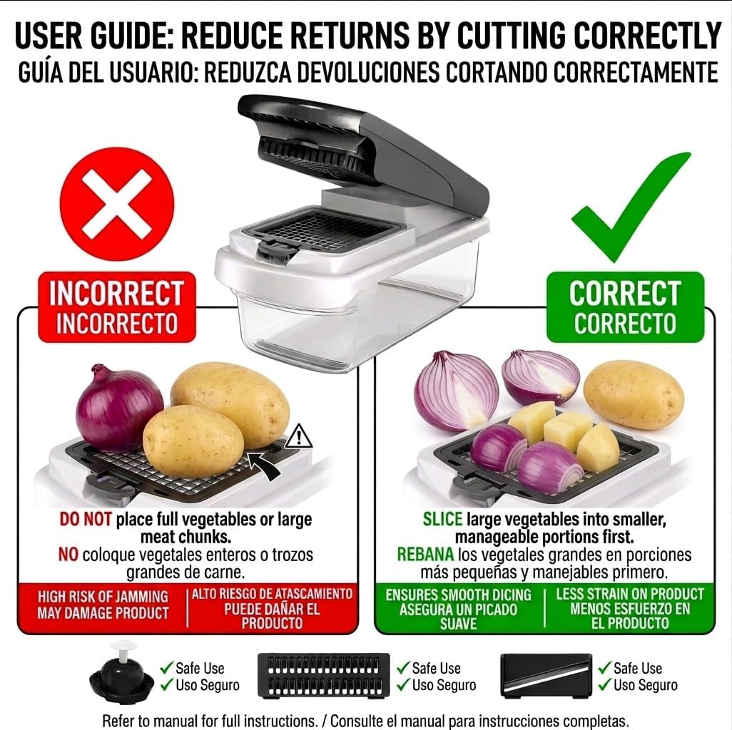 Pro 15-in-1 Vegetable Chopper & Mandoline Slicer - 2026 Upgraded Heavy Duty Dicer - Professional Food Cutter for a Variety of Fruits & Veggies - Sharp Stainless Steel Blades - Safety Guard