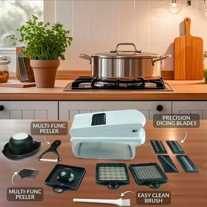 Pro 15-in-1 Vegetable Chopper & Mandoline Slicer - 2026 Upgraded Heavy Duty Dicer - Professional Food Cutter for a Variety of Fruits & Veggies - Sharp Stainless Steel Blades - Safety Guard