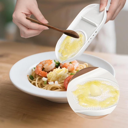 4 in 1 Ceramic Garlic Grater with Egg Cracker,Spoon Rest and Herb Stripper, Ginger Grater Plate for Grinding Wasabi Fruits Vegetables Ginger Garlic Cheese(6.76inx3.7in)