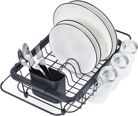 Expandable Dish Drying Rack Over The Sink Adjustable Dish Rack in Sink Or On Counter Dish Drainer with Utensil Holder Rustproof for Kitchen