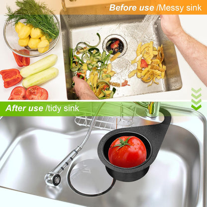 2 Pcs Stainless Steel Sink Strainer Basket 15 Oz Multifunction Hanging Sink Colander Drain Basket Faucet Upgrade Quick Draining Kitchen Tool for Fruit Vegetable, 8.7 x 3.9 x 2.3 Inch