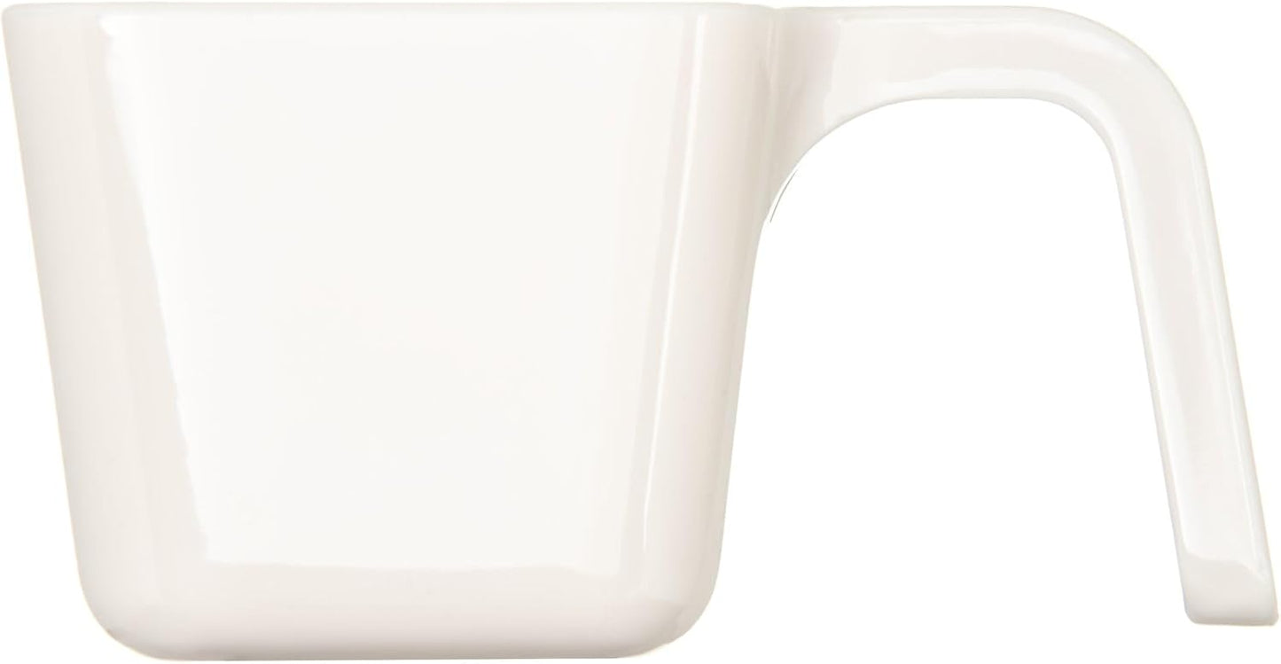 9.5 Oz Portion Cup – Polycarbonate Food Scoop – U Shaped Handle – Flat Side Design, Bulk Ingredient Transfer Cup, White
