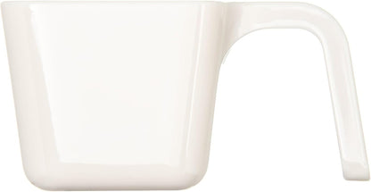 9.5 Oz Portion Cup – Polycarbonate Food Scoop – U Shaped Handle – Flat Side Design, Bulk Ingredient Transfer Cup, White
