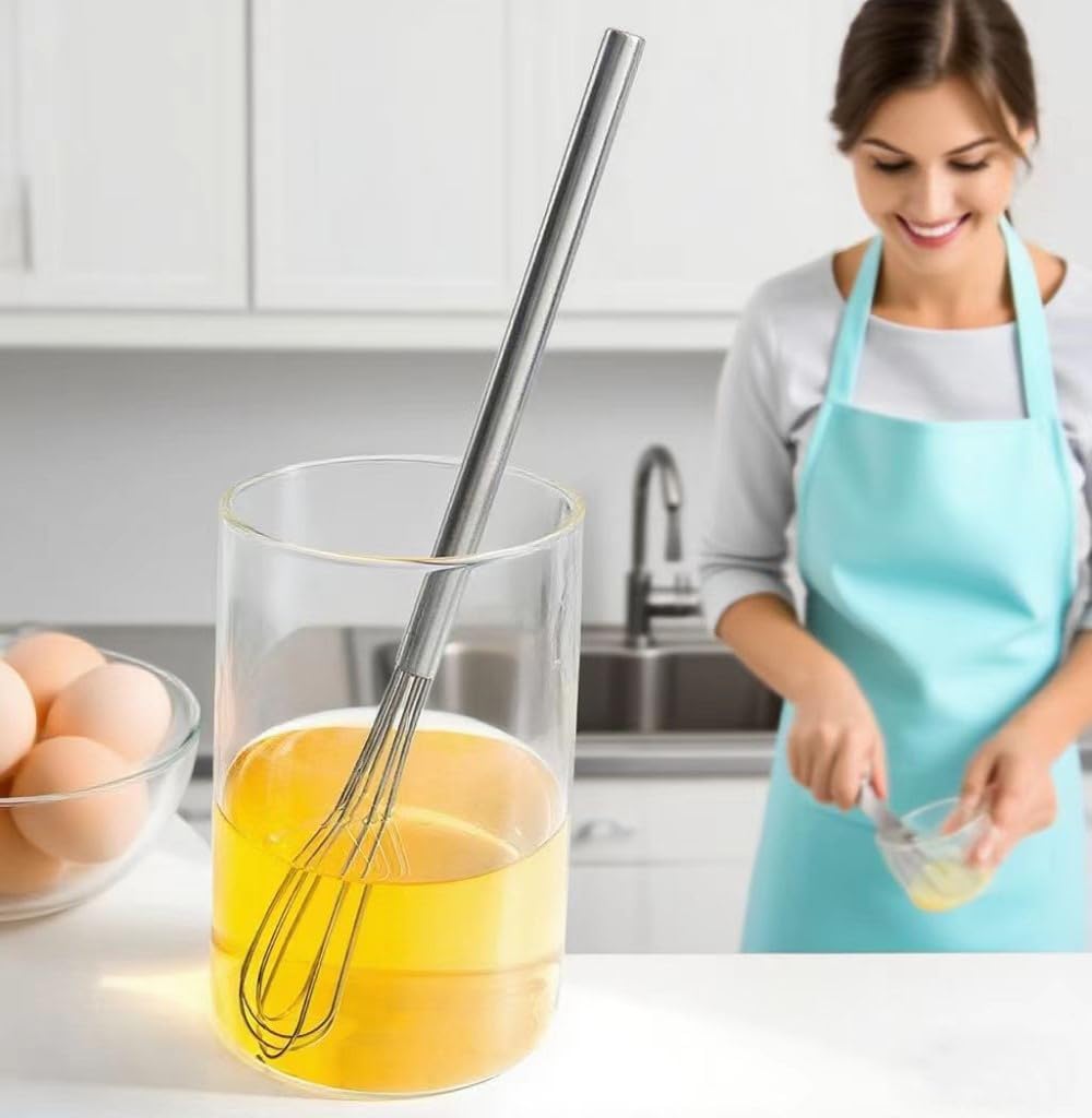Whisks,Small Whisk,Mini Whisk,Stainless Steel Whisks,Cooking and Kitchen Gadget.(1 Pcs)