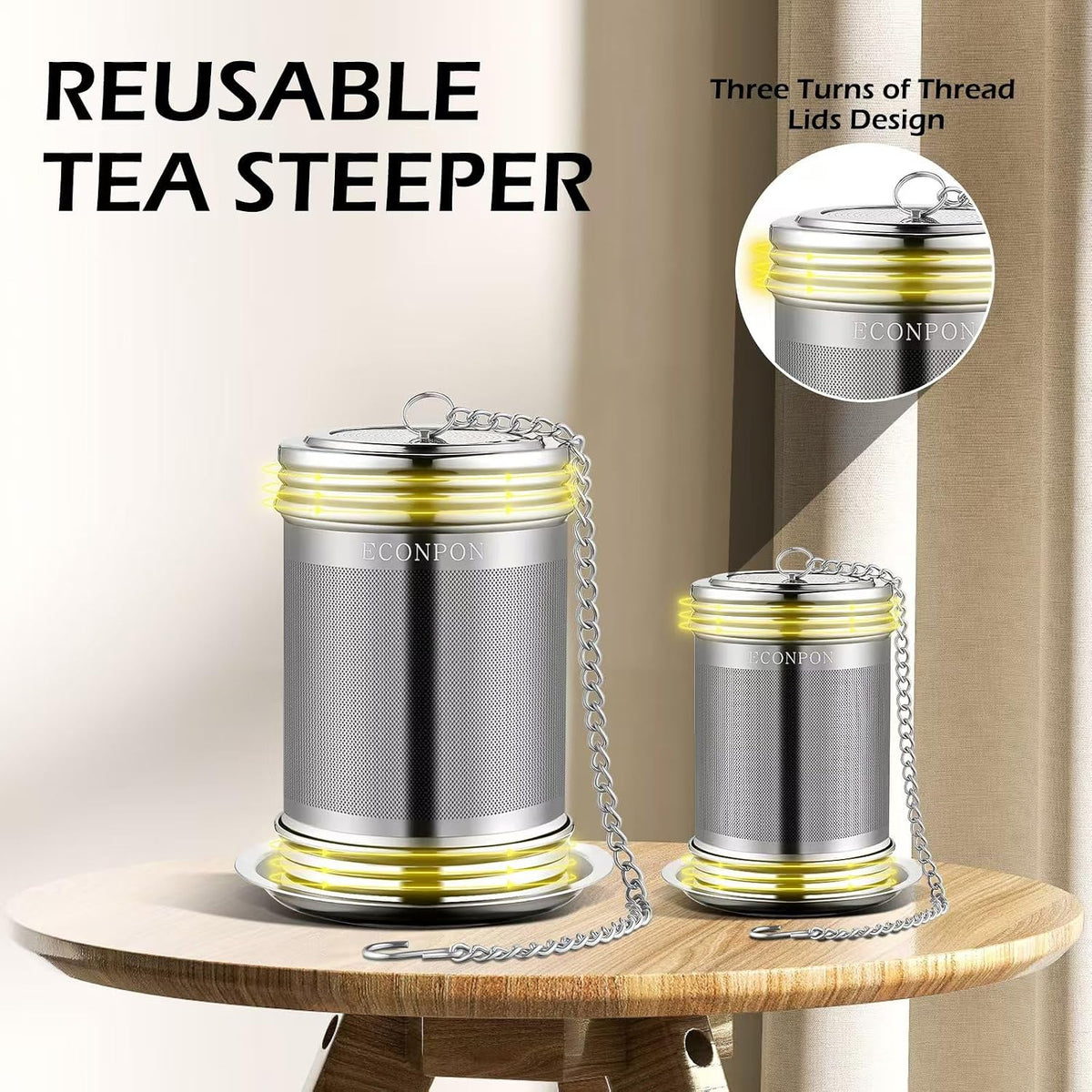 2 Pack Stainless Steel Tea Strainer Fine Mesh