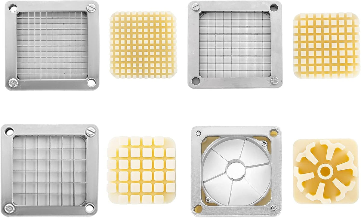 Commercial Chopper with 4 Replacement Blades Commercial Vegetable Chopper Stainless Steel French Fry Cutter Potato Dicer & Slicer Commercial Vegetable Fruit Chopper for Restaurants & Home