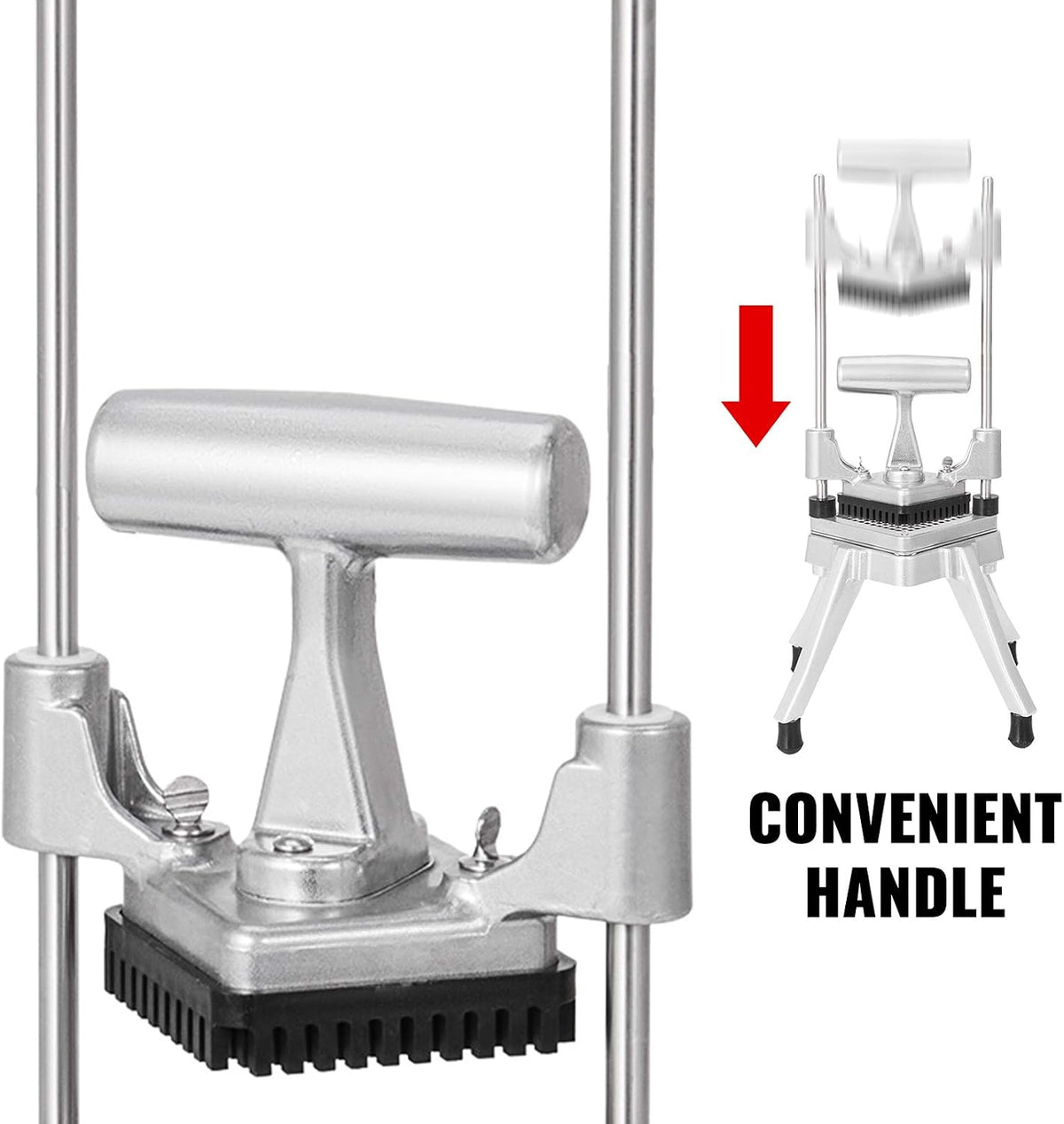 Commercial Chopper with 4 Replacement Blades Commercial Vegetable Chopper Stainless Steel French Fry Cutter Potato Dicer & Slicer Commercial Vegetable Fruit Chopper for Restaurants & Home