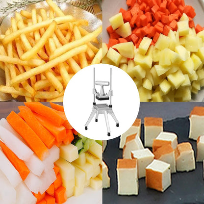 Commercial Chopper with 4 Replacement Blades Commercial Vegetable Chopper Stainless Steel French Fry Cutter Potato Dicer & Slicer Commercial Vegetable Fruit Chopper for Restaurants & Home